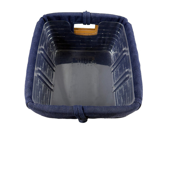 2003 Longaberger Small Storage Solutions Basket w/Protector & Blue Liner - Picture 2 of 3